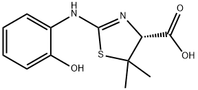 (4R)-4,5-Dihydro-2-[(2-hydroxyphenyl)amino]-5,5-dimethyl-4-thiazolecarboxylic acid 结构式