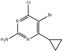 5-溴-4-氯-6-环丙基嘧啶-2-胺 结构式