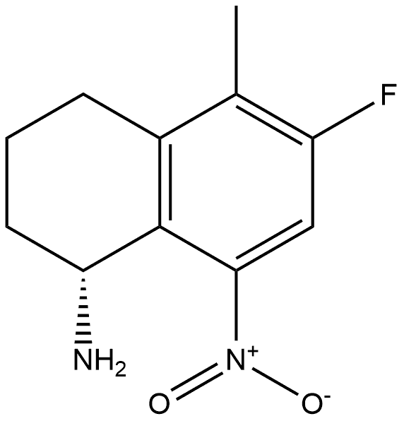 (R)-6-Fluoro-1,2,3,4-tetrahydro-5-methyl-8-nitro-1-naphthalenamine 结构式