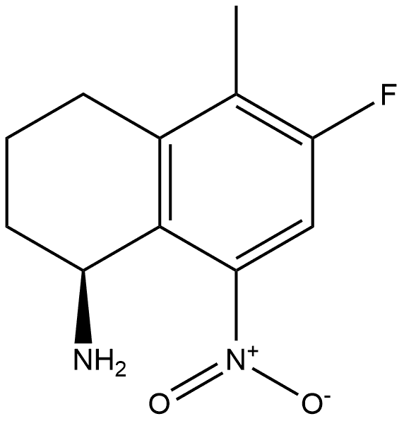 (S)-6-Fluoro-1,2,3,4-tetrahydro-5-methyl-8-nitro-1-naphthalenamine 结构式