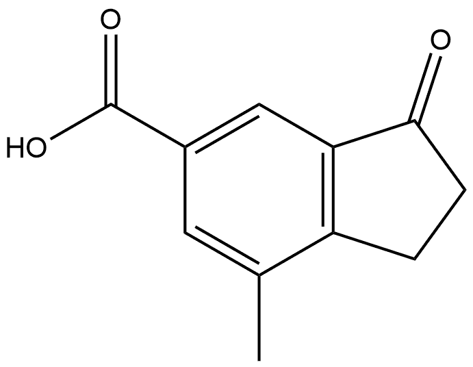 7-甲基-3-氧代-2,3-二氢-1H-茚-5-羧酸 结构式