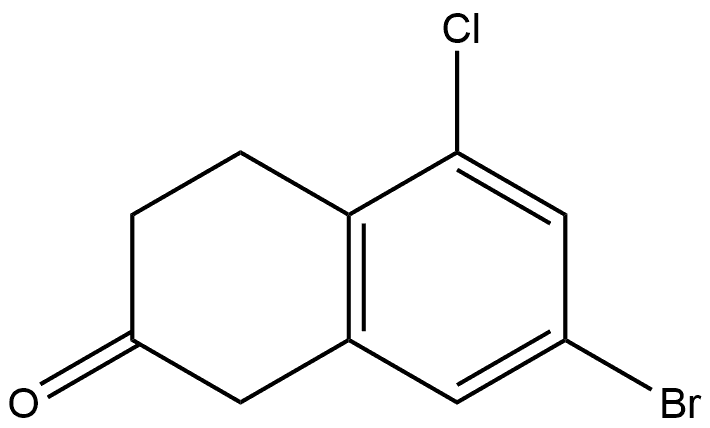 7-溴-5-氯-3,4-二氢萘-2(1H)-酮 结构式