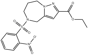5-((2-硝基苯基)磺酰基)-5,6,7,8-四氢-4H-吡唑并[1,5-A][1,4]二氮杂-2-羧酸乙酯 结构式