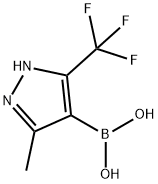 3-甲基-5-(三氟甲基)-1H-吡唑-4-硼酸 结构式