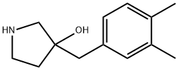 3-(3,4-二甲基苄基)吡咯烷-3-醇 结构式
