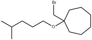 1-(溴甲基)-1-((4-甲基戊基)氧基)环庚烷 结构式