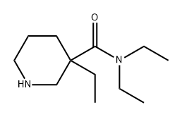 N,N,3-三乙基哌啶-3-甲酰胺 结构式