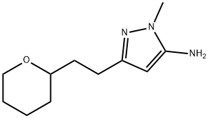 1-甲基-3-(2-(四氢-2H-吡喃-2-基)乙基)-1H-吡唑-5-胺 结构式