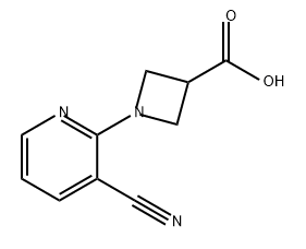 1-(3-氰基吡啶-2-基)氮杂环丁烷-3-羧酸 结构式