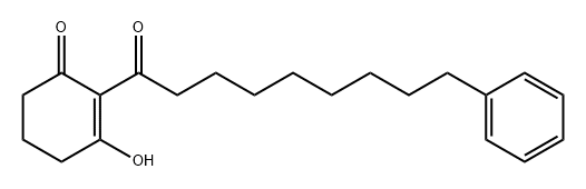 2-Cyclohexen-1-one, 3-hydroxy-2-(1-oxo-9-phenylnonyl)- 结构式