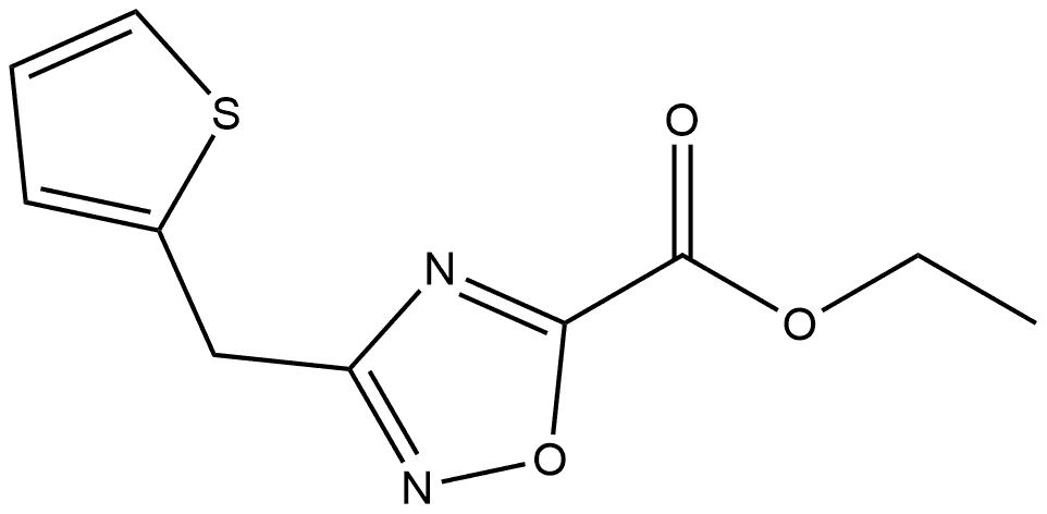 3-(噻吩-2-基甲基)-1,2,4-噁二唑-5-甲酸乙酯 结构式