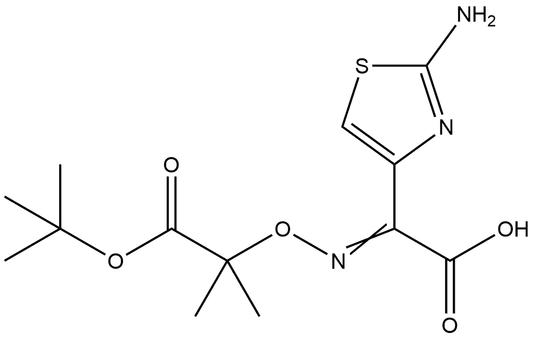 (Z)-2-(2-AMINOTHIAZOL-4-YL)-2-(((1-(TERT-BUTOXY)-2-METHYL-1-OXOPROPAN-2- YL)OXY)IMINO)ACETIC ACID 结构式