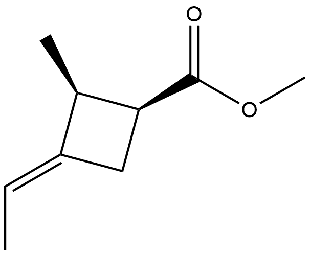 Cyclobutanecarboxylic acid, 3-ethylidene-2-methyl-, methyl ester, [1S- 结构式