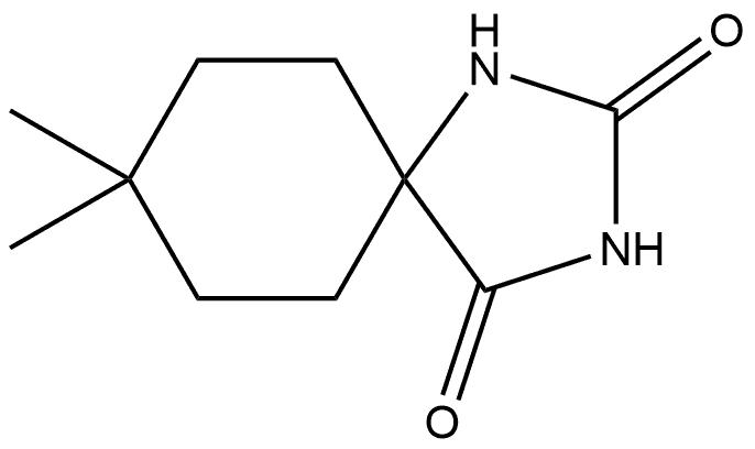 8,8-二甲基-1,3-二氮杂螺[4.5]癸烯-2,4-二酮 结构式