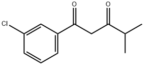 1-(3-氯苯基)-4-甲基戊烷-1,3-二酮 结构式