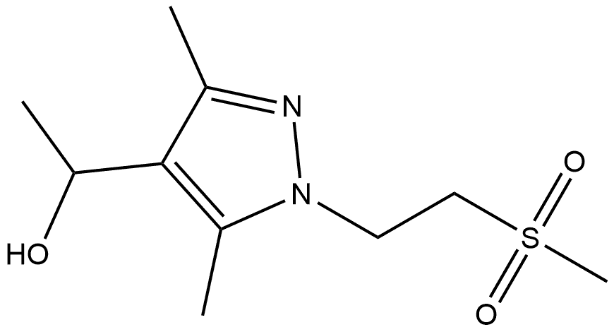 1-[1-(2-甲磺酰基乙基)-3,5-二甲基-1H-吡唑-4-基]乙-1-醇 结构式