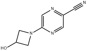 5-(3-羟基氮杂环丁烷-1-基)吡嗪-2-甲腈 结构式