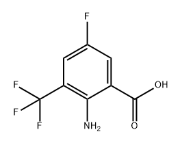 2-氨基-5-氟-3-(三氟甲基)苯甲酸 结构式