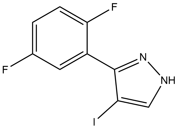 3-(2,5-Difluorophenyl)-4-iodo-1H-pyrazole 结构式