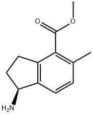 1H-Indene-4-carboxylic acid, 1-amino-2,3-dihydro-5-methyl-, methyl ester, (1S)- 结构式