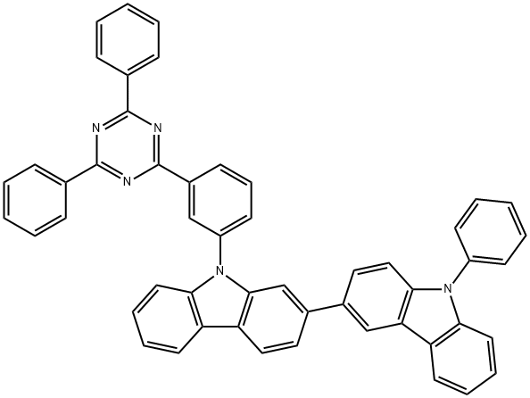 2,3'-Bi-9H-carbazole, 9-[3-(4,6-diphenyl-1,3,5-triazin-2-yl)phenyl]-9'-phenyl- 结构式