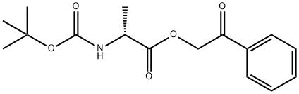 2-氧代-2-苯乙基(叔丁氧基羰基)-D-丙氨酸 结构式