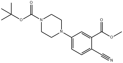 1-Piperazinecarboxylic acid, 4-[4-cyano-3-(methoxycarbonyl)phenyl]-, 1,1-dimethylethyl ester 结构式