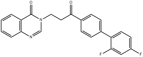 3-(3-(2'',4''-Difluoro-[1,1''-biphenyl]-4-yl)-3-oxopropyl)quinazolin-4(3H)-one 结构式