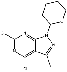 4,6-二氯-3-甲基-1-(四氢2H-吡喃-2-基)-1H-吡唑并[3,4-D]嘧啶 结构式