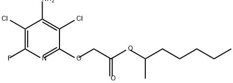 2-((4-氨基-3,5-二氯-6-氟吡啶-2-基)氧基)乙酸庚基酯 结构式