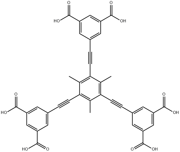 2,4,6-三甲基-1,3,5-三(3,5-二羧基苯乙炔基)苯 结构式