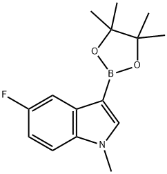 5-氟-1-甲基-3-(4,4,5,5-四甲基-1,3,2-二氧杂硼硼烷-2-基)-1H-吲哚 结构式