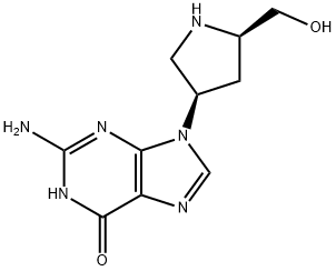 2-Amino-9-((3R,5R)-5-(hydroxymethyl)pyrrolidin-3-yl)-1H-purin-6(9H)-one 结构式