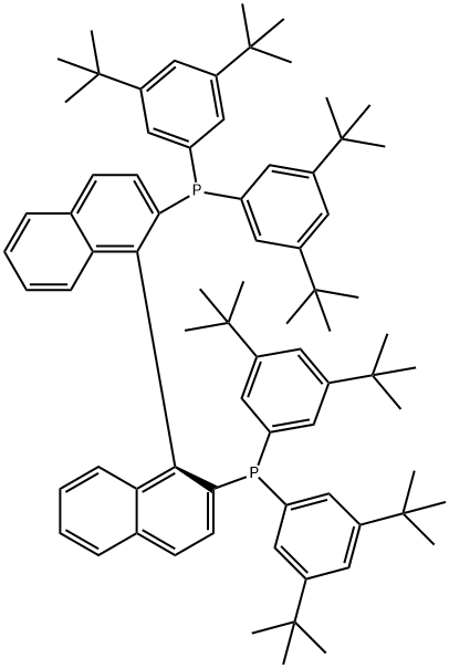 (R)-2,2'-双[二(3,5-二叔丁基苯基)膦基]- 1,1'-联萘 结构式