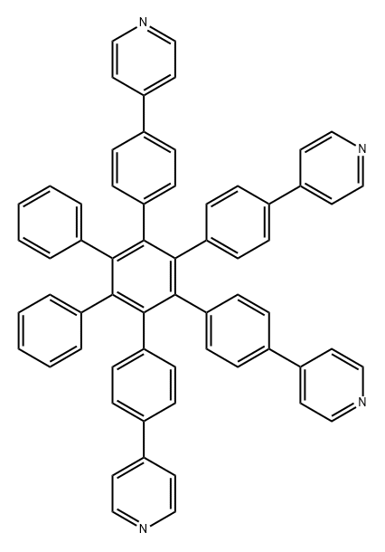 Pyridine, 4,4'-[3',4'-diphenyl-5',6'-bis[4-(4-pyridinyl)phenyl][1,1':2',1''-terphenyl]-4,4''-diyl]bis- 结构式