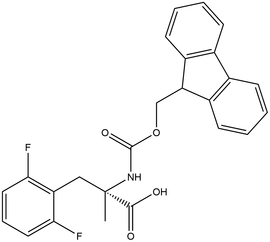 3-(2,6-difluorophenyl)-2-({[(9H-fluoren-9-yl)methoxy]carbonyl}amino)-2-Methylpropanoic acid 结构式