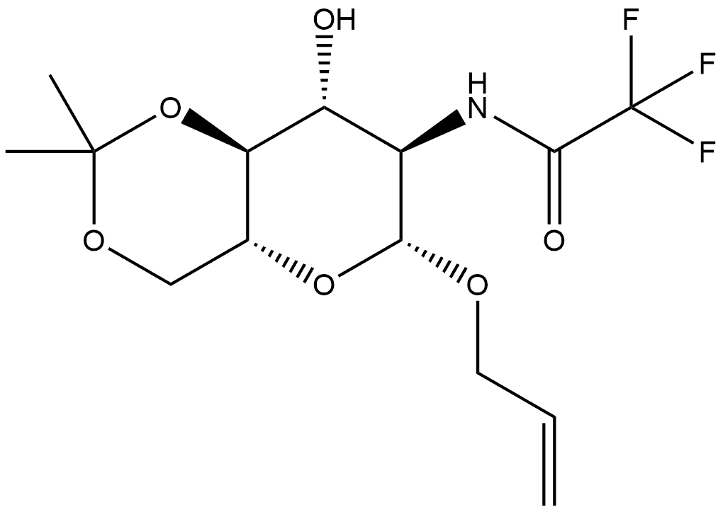 β-D-Glucopyranoside, 2-propen-1-yl 2-deoxy-4,6-O-(1-Methylethylidene)-2-[(2,2,2-trifluoroacetyl)aMin 结构式