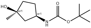 rel-tert-butyl ((1R,3S)-3-hydroxy-3-methylcyclopentyl)carbamate 结构式