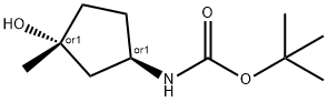 rel-tert-butyl ((1R,3R)-3-hydroxy-3-methylcyclopentyl)carbamate 结构式