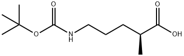 (S)-5-((叔丁氧羰基)氨基)-2-甲基戊酸 结构式