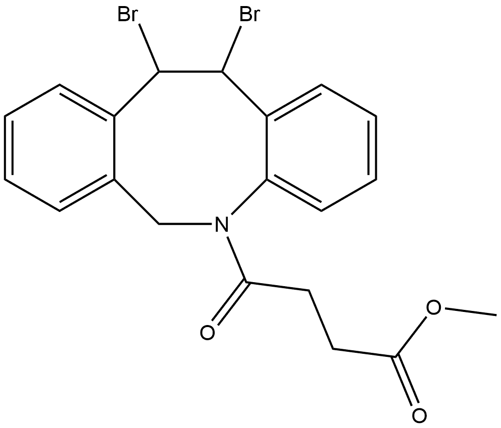 Dibenz[b,f]azocine-5(6H)-butanoic acid, 11,12-dibromo-11,12-dihydro--oxo-, methyl ester 结构式