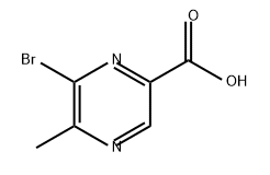 6-溴-5-甲基吡嗪-2-甲酸 结构式