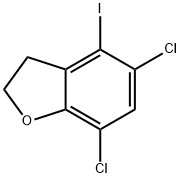 5,7-二氯-4-碘-2,3-二氢苯并呋喃 结构式