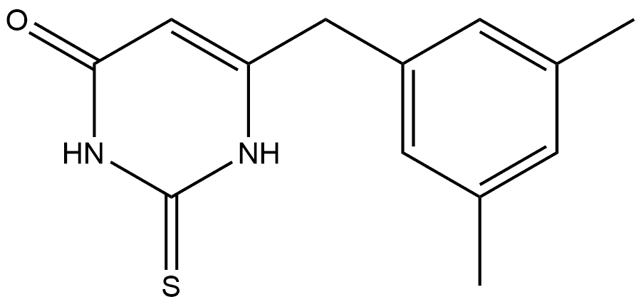 6-[(3,5-Dimethylphenyl)methyl]-2,3-dihydro-2-thioxo-4(1H)-pyrimidinone 结构式