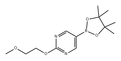 2-(2-甲氧基乙氧基)-5-(4,4,5,5-四甲基-1,3,2-二氧硼杂环戊烷-2-基)嘧啶 结构式
