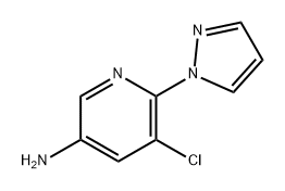 5-氯-6-(1H-吡唑-1-基)吡啶-3-胺 结构式