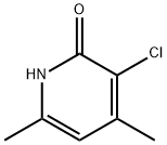 3-氯-4,6-二甲基吡啶-2(1H)-酮 结构式