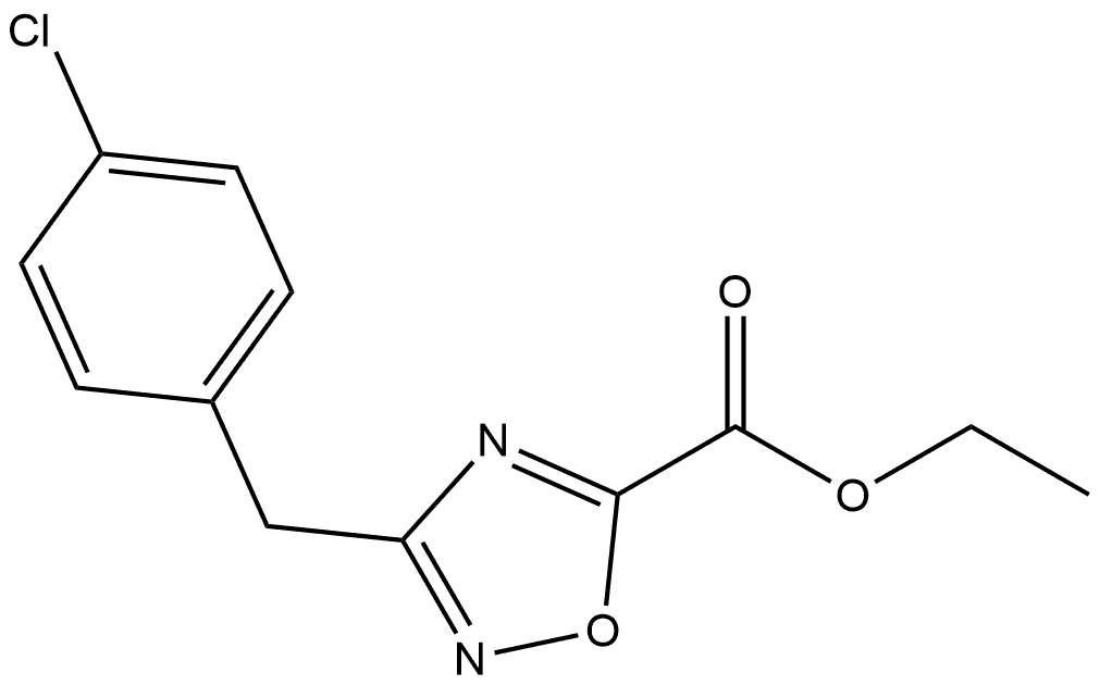 3-(4-氯苄基)-1,2,4-噁二唑-5-甲酸乙酯 结构式