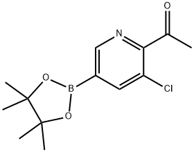 1-(3-氯-5-(4,4,5,5-四甲基-1,3,2-二氧硼杂环戊烷-2-基)吡啶-2-基)乙-1-酮 结构式