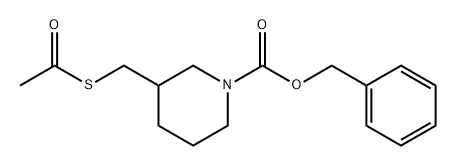 1-Piperidinecarboxylic acid, 3-[(acetylthio)methyl]-, phenylmethyl ester 结构式
